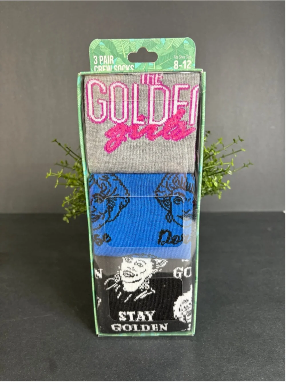Golden Girls Three Pairs Crew Socks Men’s Shor Sizes 8-12 Bioworld